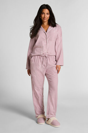 Se Hunkemöller Pyjamasbukser af flonel lilla ved Hunkemøller