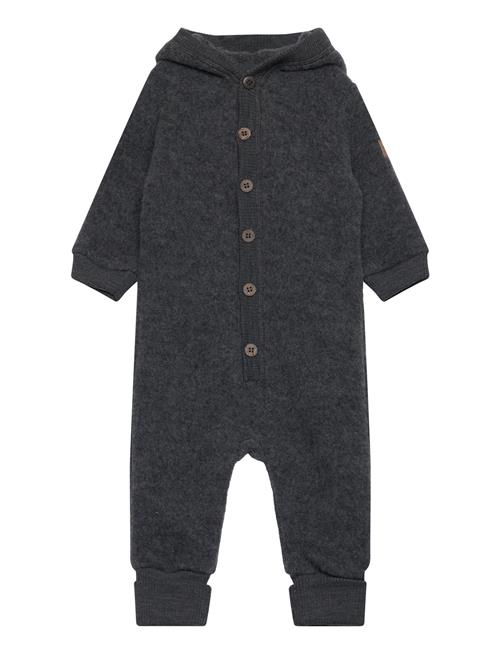 Se Wool Baby Suit W. Hood Mikk-line Grey ved Booztlet