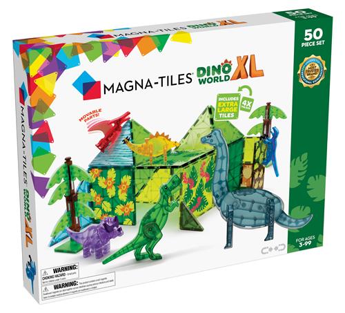 Magna-Tiles Dino World XL Byggeklodser I Sæt Med 50 Dele Multi  Multi-3-6 Y  Hvid  One Size 3 Y+ unisex