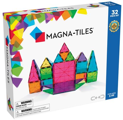 Magna-Tiles MAGNA-TILES Clear Colours 32 stk One Size  Hvid  One Size 3 Y+ unisex