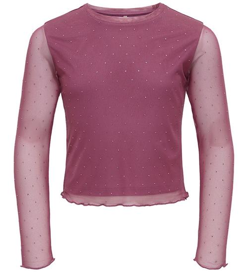 Kids Only Bluse - KogJada - Tyl - Rose Wine/Dtm Rhinestones