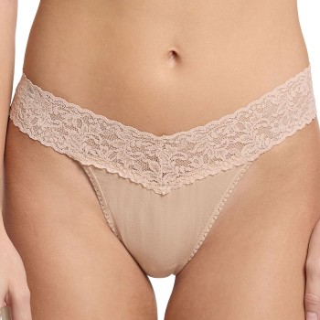 Hanky Panky Trusser Supima Cotton Original Rise Thong Beige One Size Dame