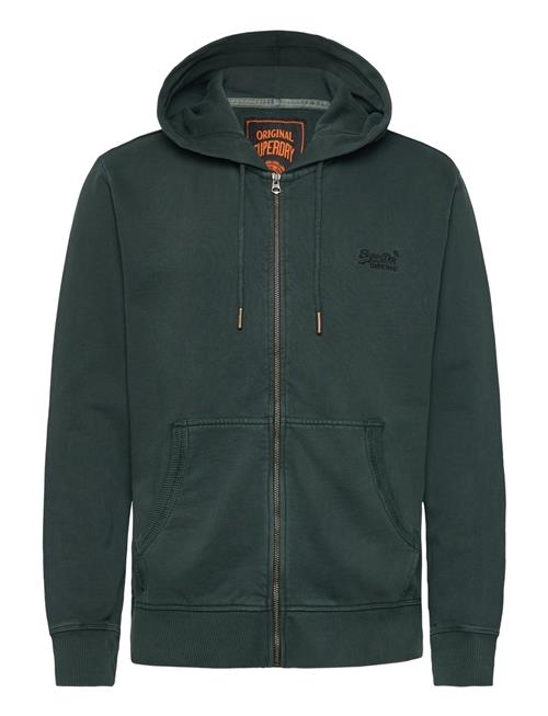 Essential Logo Washed Ziphood Superdry Green