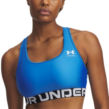 Under Armour Bh Mid Branded Sport Bra Blå polyester Large Dame