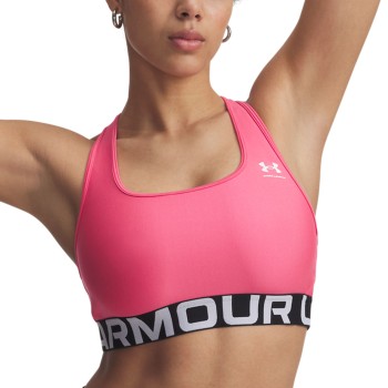 Under Armour Bh Mid Branded Sport Bra Rosa polyester Medium Dame