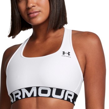 Under Armour BH Mid Branded Sport Bra Hvid polyester X-Small Dame