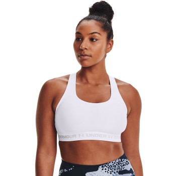 Under Armour BH Mid Crossback Sport Bra Hvid polyester Large Dame