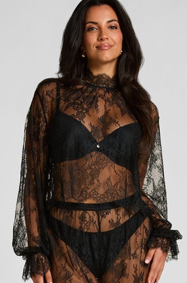 Hunkemöller Cecilia pyjamastop Sort