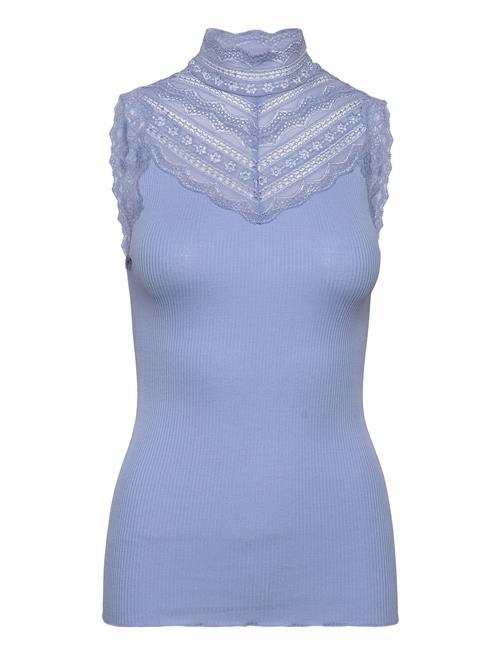 Rwbenita Silk Sl Turtleneck Lace To Rosemunde Blue