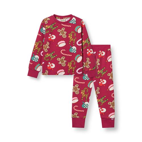 Småfolk Jubilee Nattøjssæt Med Juledekorationer Rød Amaranth  Amaranth-4-5 Y  Rød  4-5 år  unisex