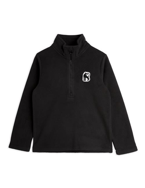 Mini Rodini Langærmet Mikrofleece Med Lynlås Black  Black-104/110 cm  Sort  104/110 cm  unisex