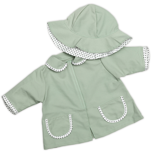 Skrållan Skrållan Dukke-regnjakke Og -hat Green  One Size-Green  Grøn  One Size 3 Y+ unisex