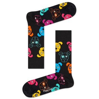 Happy socks Strømper Dog Sock Sort mønstret bomuld Str 47/50