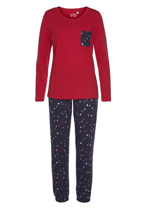 VIVANCE Pyjamas 'Dreams'  mørkeblå / lyserød / rød / hvid