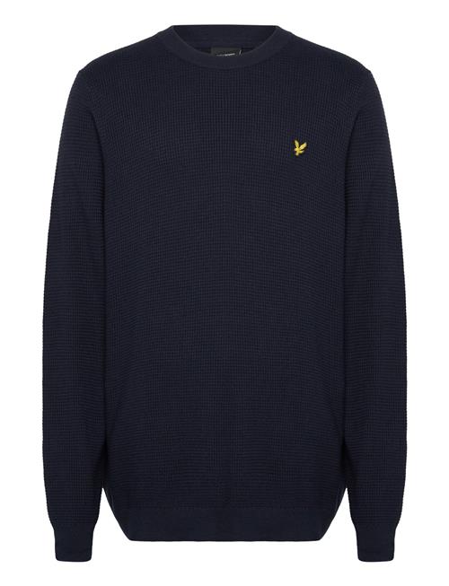 Grid Knit Crew Neck Jumper Lyle & Scott Navy
