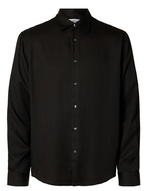 Slhrelaxcharlie Satin Ls Shirt Selected Black