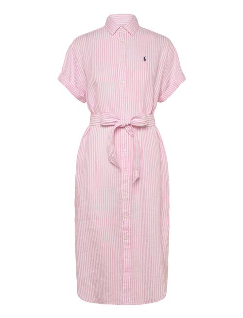 Striped Linen Short-Sleeve Shirtdress Polo Ralph Lauren Pink