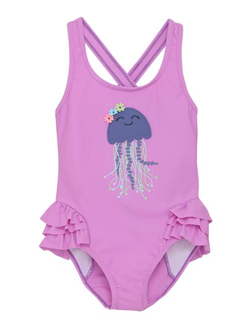 Swimsuit W. Application Color Kids Purple