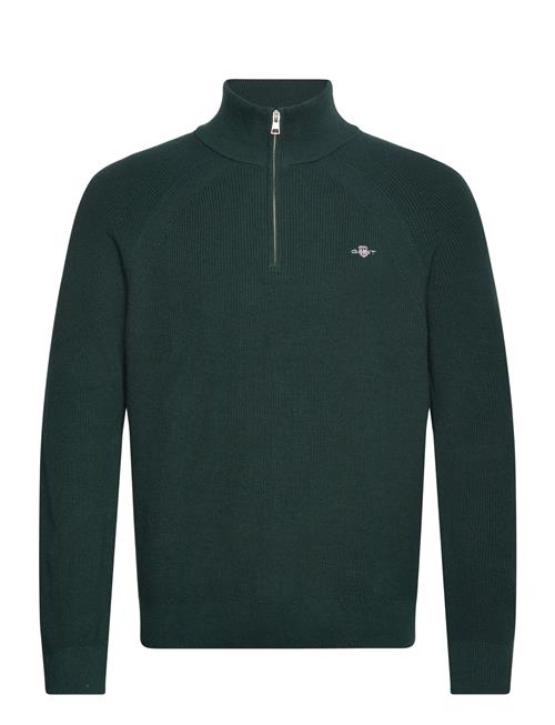 Cotton Wool Rib Half Zip GANT Green