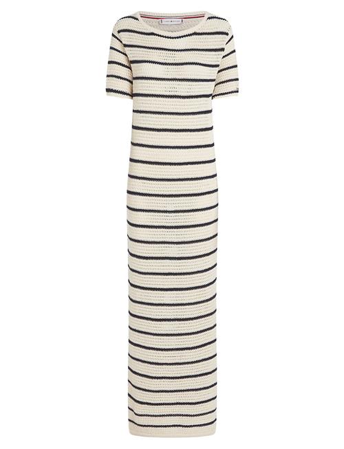 Pointelle Crochet Ss Swt Dress Tommy Hilfiger White