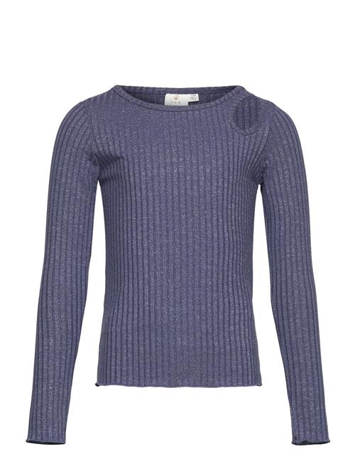 Tnrina L_S Glitter Rib Tee The New Blue