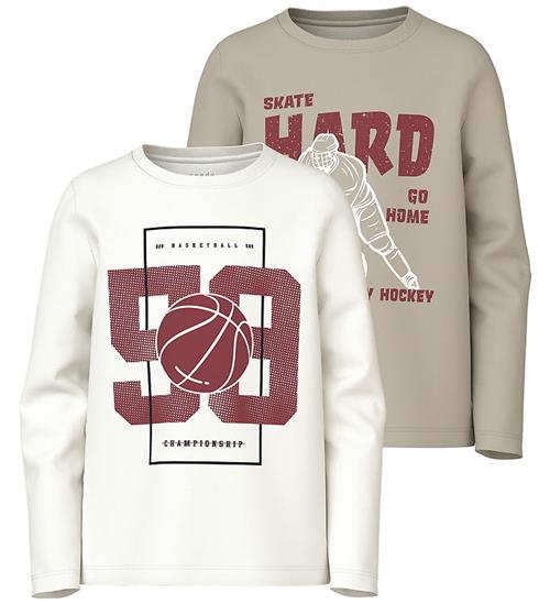 Name It Bluse - 2-pak - NkmVux - Island Fossil/Cloud Dancer 98