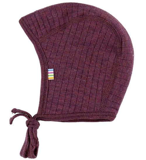 Joha Babyhjelm - Uld - Rib - 2-lags - Blomme