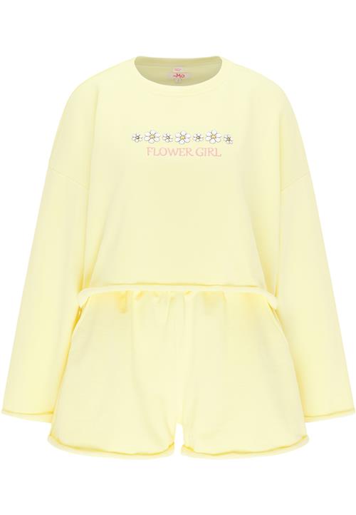 MYMO Hjemmedragt  pastelgul / pink / sort / hvid