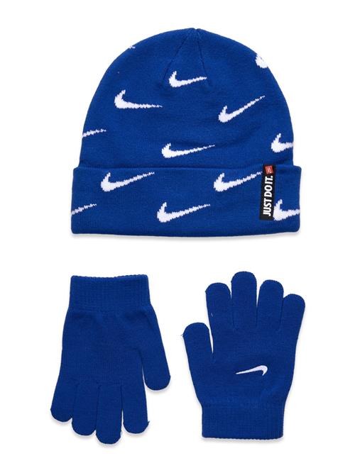 Swoosh Repeat Beanie Set Nike Blue