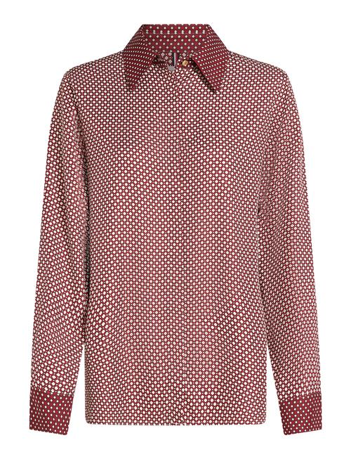 Fluid Vis Prt Relaxed Ls Shirt Tommy Hilfiger Burgundy