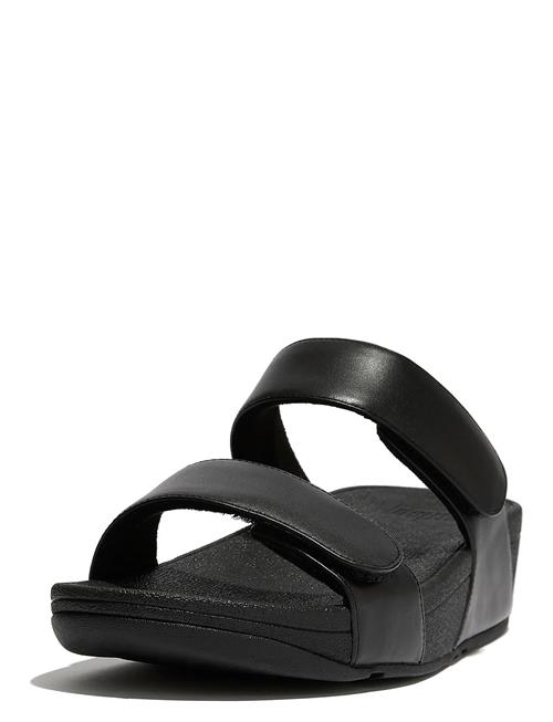 Se Lulu Adjustable Leather Slides FitFlop Black ved Booztlet
