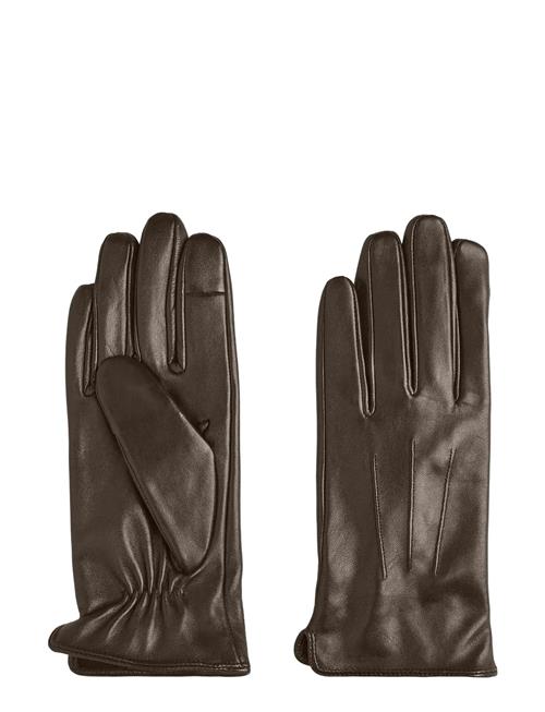 Pcnellie Leather Smart Glove Noos Pieces Brown