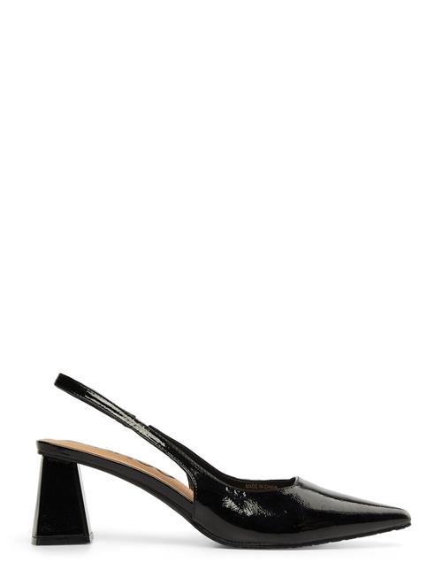 Biamaralyn Slingback Patent Bianco Black