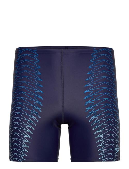 Mens Duo Logo Print Mid Jammer Speedo Navy