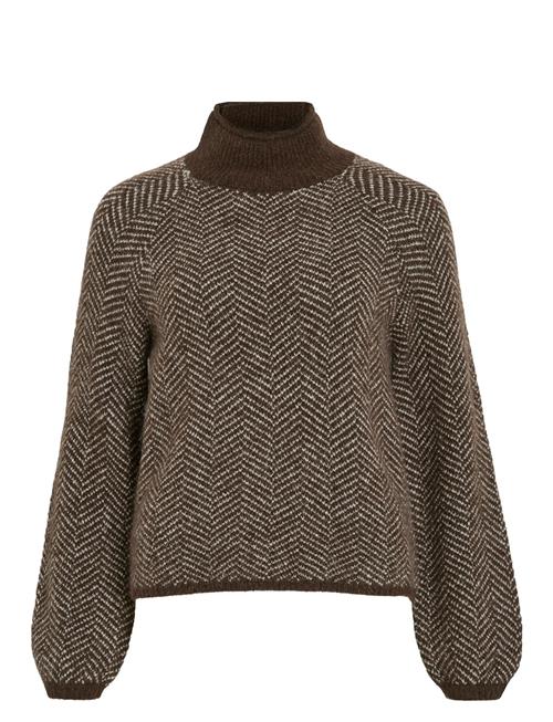 Vilory High Neck L/S Knit Top - Noos Vila Brown