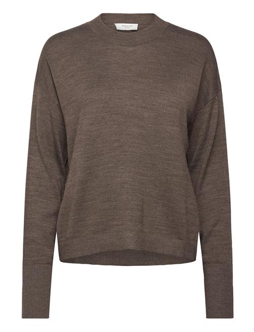Rwvalencia Merino Wool Ls Pullover Rosemunde Brown