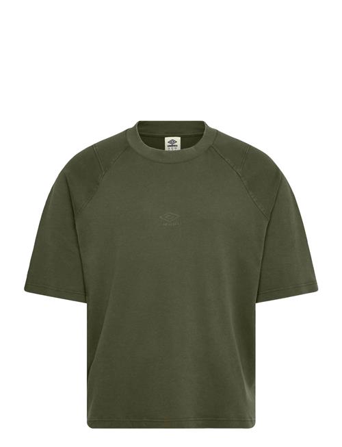 Washed High Neck Boxy Tee Umbro Khaki
