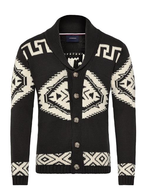 Shawl Collar Intarsia Cardigan Lindbergh Black