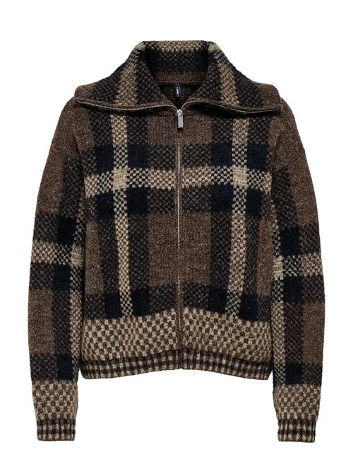 Onlmaroon Ls Zip Collar Cardigan Knt ONLY Brown
