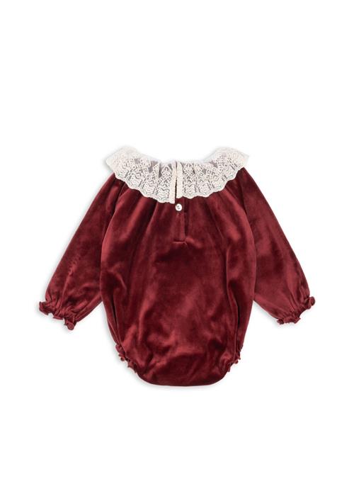 Se Konges Sløjd Venola Romper Red Dahlia  Red Dahlia 12 months    12 måneder  kvinde ved Babyshop