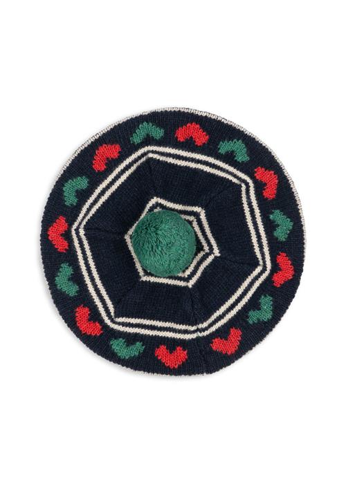 Konges Sløjd Belou Strikket Baret Hearts  Hearts 2-4 Y  Sort  4 år  kvinde