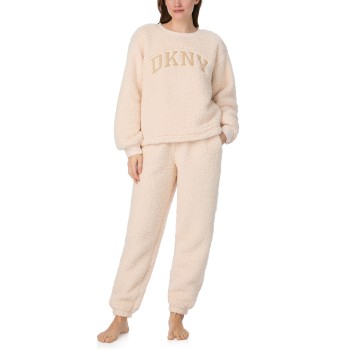 DKNY Chill In Style Top Jogger Set Beige polyester X-Small Dame