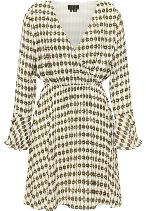 faina Kjole  gul / grå / mørkegrøn / offwhite