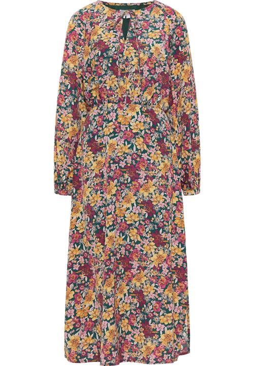 Usha Kjole  grøn / koral / rød