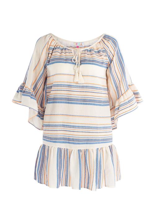 IZIA Kjole  creme / røgblå / orange