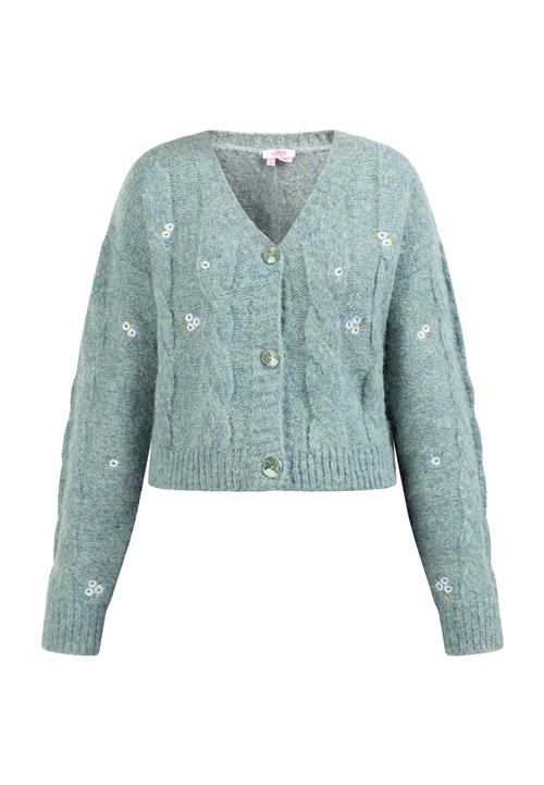 MYMO Cardigan 'Blonda'  røgblå / hvid