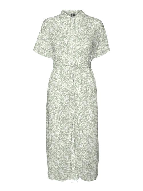 VERO MODA Blusekjole 'Menny'  khaki / hvid