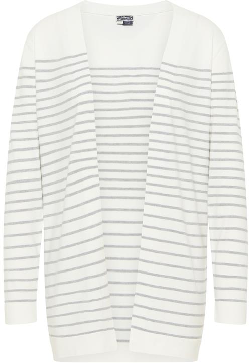 DreiMaster Maritim Cardigan  grå-meleret / uldhvid