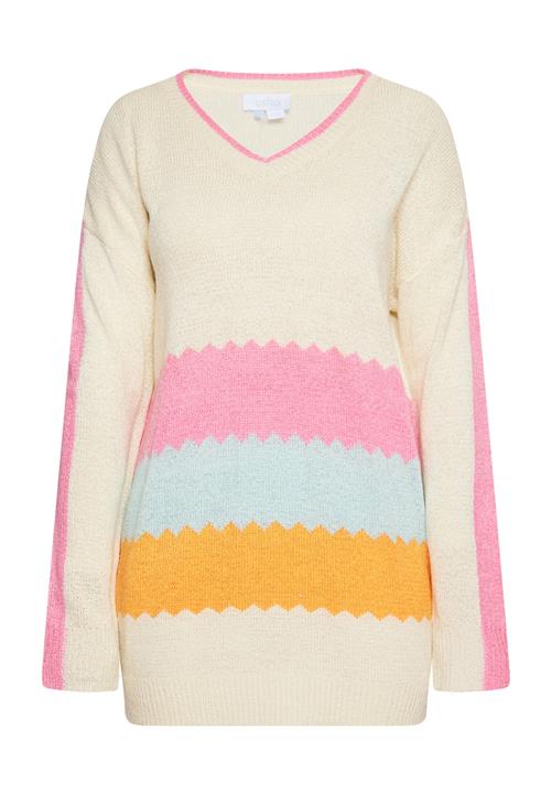 usha BLUE LABEL Pullover  lyseblå / orange / pink / uldhvid