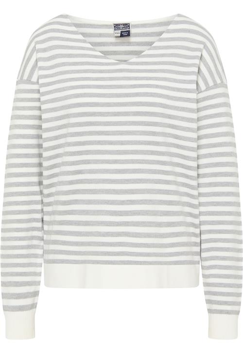 DreiMaster Maritim Pullover  grå-meleret / uldhvid